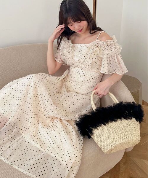 MAJESTIC LEGON（マジェスティックレゴン）の「バックレースアップフリルワンピース（ワンピース・レディース・ブラウン系その他2/ブラック系その他/ホワイト系その他2/ブラック系その他2・SMALL/MEDIUM/LARGE/X-SMALL）」の2枚目の写真