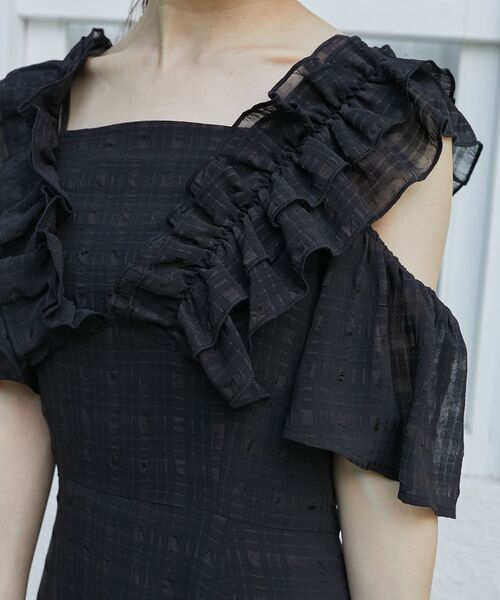 MAJESTIC LEGON（マジェスティックレゴン）の「バックレースアップフリルワンピース（ワンピース・レディース・ブラウン系その他2/ブラック系その他/ホワイト系その他2/ブラック系その他2・SMALL/MEDIUM/LARGE/X-SMALL）」の22枚目の写真