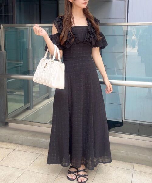 MAJESTIC LEGON（マジェスティックレゴン）の「バックレースアップフリルワンピース（ワンピース・レディース・ブラウン系その他2/ブラック系その他/ホワイト系その他2/ブラック系その他2・SMALL/MEDIUM/LARGE/X-SMALL）」の21枚目の写真