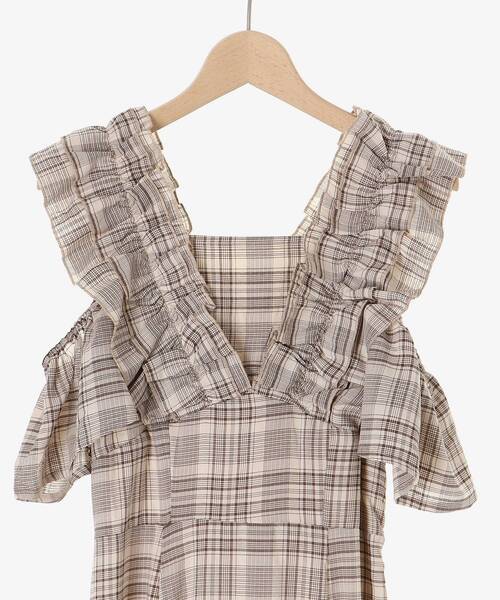 MAJESTIC LEGON（マジェスティックレゴン）の「バックレースアップフリルワンピース（ワンピース・レディース・ブラウン系その他2/ブラック系その他/ホワイト系その他2/ブラック系その他2・SMALL/MEDIUM/LARGE/X-SMALL）」の10枚目の写真