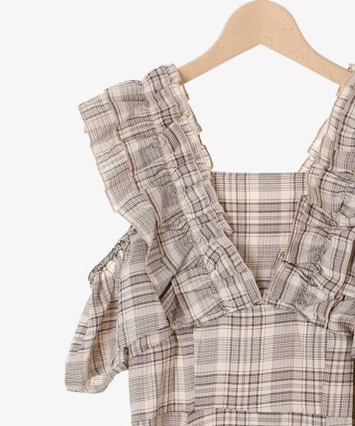 MAJESTIC LEGON（マジェスティックレゴン）の「バックレースアップフリルワンピース（ワンピース・レディース・ブラウン系その他2/ブラック系その他/ホワイト系その他2/ブラック系その他2・SMALL/MEDIUM/LARGE/X-SMALL）」の9枚目の写真