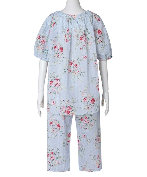 KID BLUE（キッドブルー）の「キッドブルー -ジャスミンローズＮ -5分袖パジャマ -KNBK372 -kidblue（ルームウェア/パジャマ・レディース・オフホワイト/サックスブルー・M/L）」の12枚目の写真