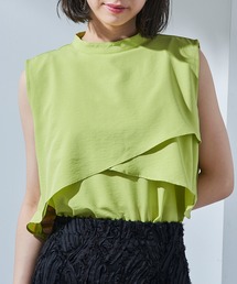 【MAISON BREEZE】アシンメトリーフレアーノースリーブブラウス trc
