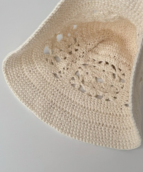CANAL JEAN(キャナルジーン)の「Lakey Park クロシェ編みHAT(ハット・レディース・アイボリー・ONE SIZE)」の6枚目の写真