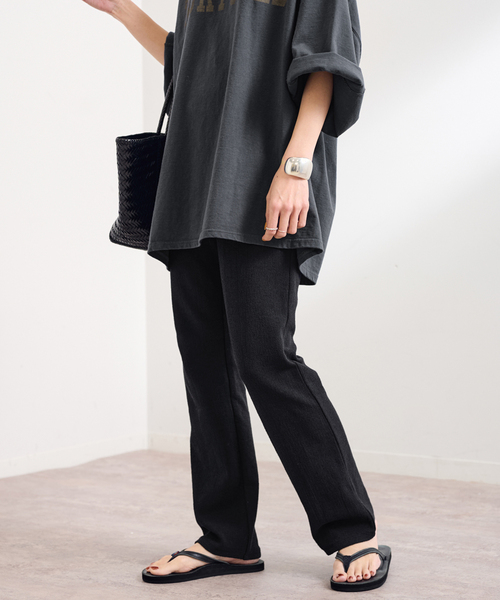 FRAMeWORK(フレームワーク)の「ブークレラッセルパンツ(その他パンツ・レディース・ブラック/ブラウン・36/38)」の6枚目の写真