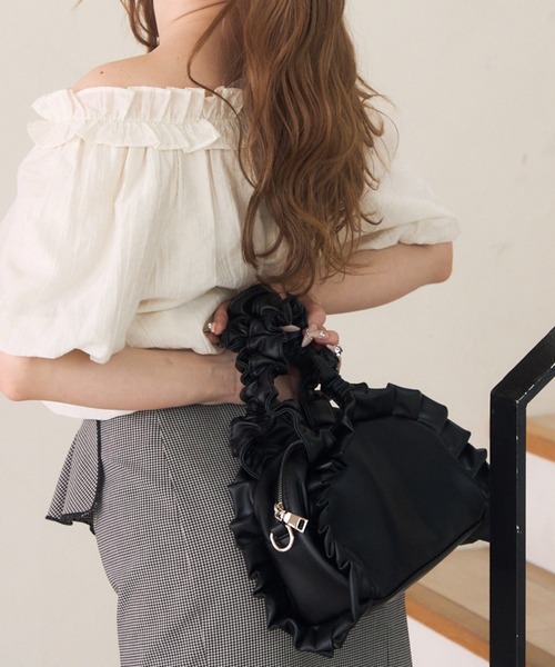 ✨美品✨　フランシュリッペ　黒ハンドバック　ゴールド兎ハンドル 1.jpg