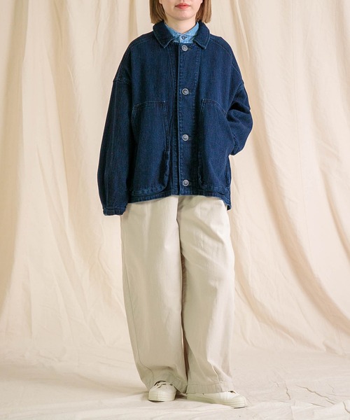 Brocante（ブロカント）の「[Brocante / ブロカント] カベ撚ツイル サロペット（サロペット/オーバーオール・レディース・アイボリー/ブラック/チャコールグレー・2）」の12枚目の写真
