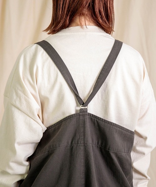 Brocante（ブロカント）の「[Brocante / ブロカント] カベ撚ツイル サロペット（サロペット/オーバーオール・レディース・アイボリー/ブラック/チャコールグレー・2）」の20枚目の写真