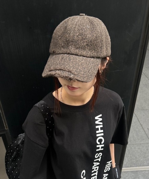 Chikashitsu +（チカシツプラス）の「【Chikashitsu +】leopard damage cap / 【チカシツプラス】レオパードダメージキャップ（キャップ・メンズ・ベージュ/チャコール・ONE SIZE）」の5枚目の写真