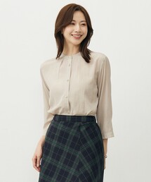 【洗える・速乾・接触冷感】リライムライトローン バックフレア ブラウス