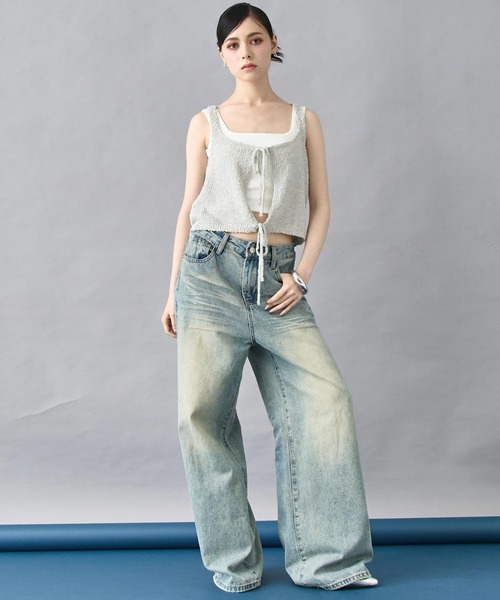 ANAP(アナップ)の「クロップド タンクトップ(タンクトップ・レディース・グレー/ホワイト/ブラック/グリーン・FREE)」の11枚目の写真