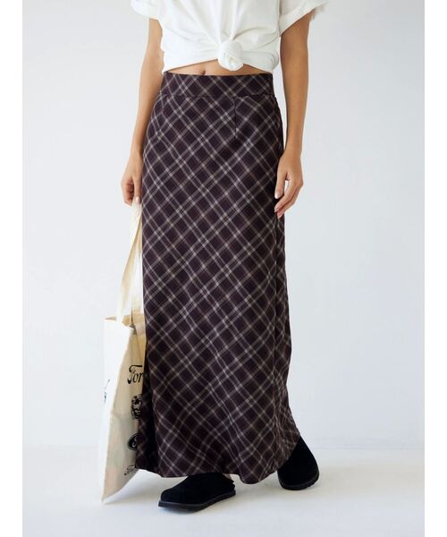 Ungrid（アングリッド）の「チェックアイラインスカート（スカート・レディース・ネイビー/ブラウン・MEDIUM/SMALL）」の11枚目の写真