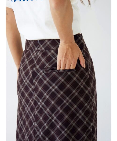 Ungrid（アングリッド）の「チェックアイラインスカート（スカート・レディース・ネイビー/ブラウン・MEDIUM/SMALL）」の13枚目の写真
