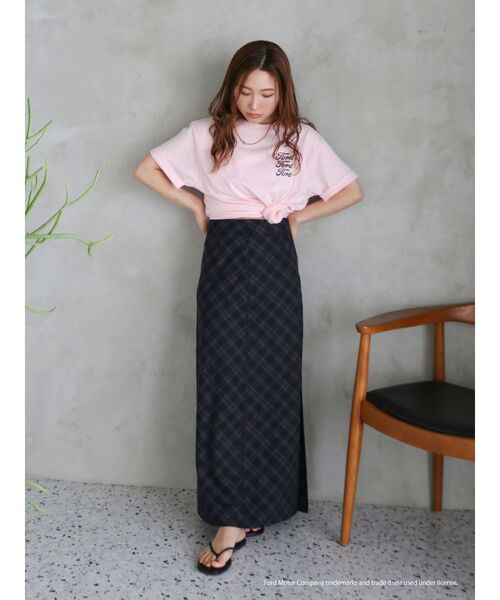 Ungrid（アングリッド）の「チェックアイラインスカート（スカート・レディース・ネイビー/ブラウン・MEDIUM/SMALL）」の16枚目の写真