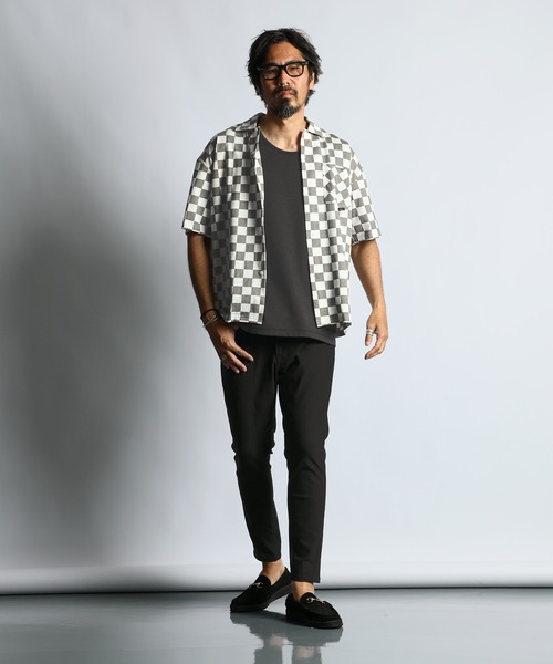 The DUFFER of ST.GEORGE(ザダファーオブセントジョージ)の「CHECKER FLAG S/S SHIRT:チェッカーフラッグ 半袖シャツ(シャツ/ブラウス・メンズ・ベージュ/グレー・MEDIUM/LARGE)」の6枚目の写真