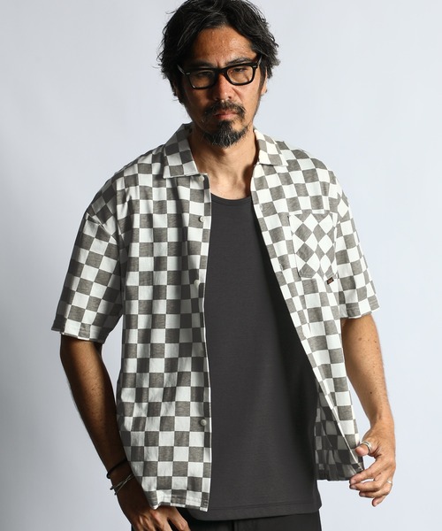The DUFFER of ST.GEORGE(ザダファーオブセントジョージ)の「CHECKER FLAG S/S SHIRT:チェッカーフラッグ 半袖シャツ(シャツ/ブラウス・メンズ・ベージュ/グレー・MEDIUM/LARGE)」の7枚目の写真