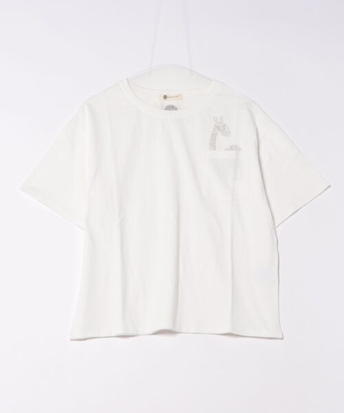 BARNDOOR(バーンドア)の「(BD)【BARNDOOR】アニマル プリント 胸ポケット付き Tシャツ(Tシャツ/カットソー・レディース・ホワイト系1/ホワイト系2/ブラック系2・FREE)」の1枚目の写真