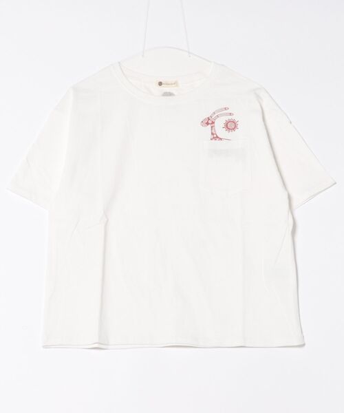 BARNDOOR(バーンドア)の「(BD)【BARNDOOR】アニマル プリント 胸ポケット付き Tシャツ(Tシャツ/カットソー・レディース・ホワイト系1/ホワイト系2/ブラック系2・FREE)」の2枚目の写真