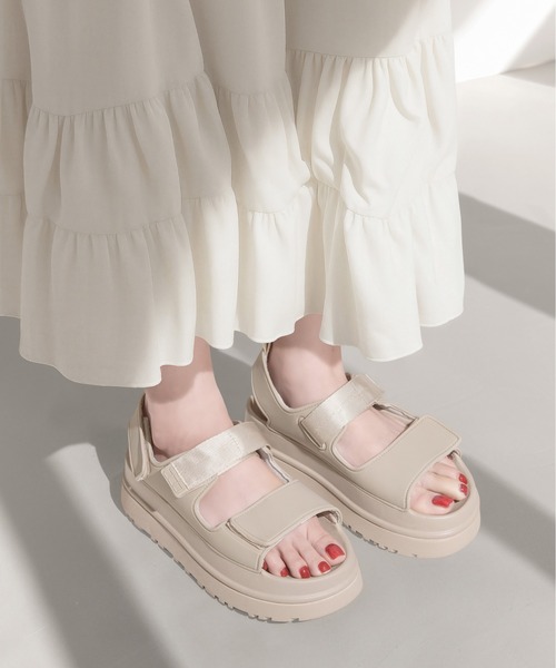 MAMIAN（マミアン）の「厚底 ラバー スポーツサンダル（5.0cmヒール）（サンダル・レディース・グレイッシュベージュ/ブラック・LL/M/L/S）」の15枚目の写真