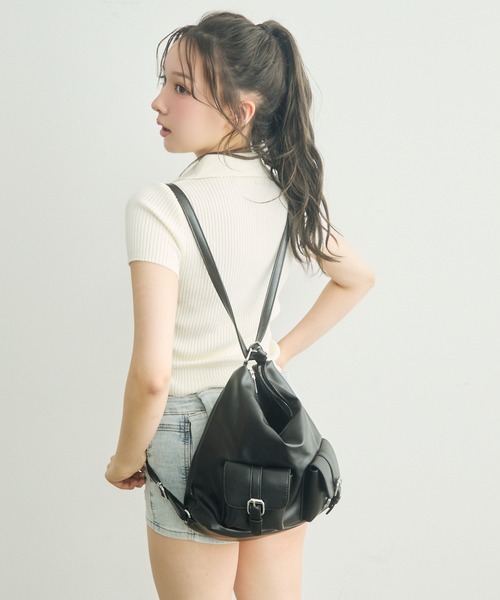 TITTY&CO.(ティティーアンドコー)の「3Wayショルダーバッグ(ショルダーバッグ・レディース・アイボリー/ブラック/ブルーグレー/ブラウン/キャメル/ピンク・FREE)」の17枚目の写真