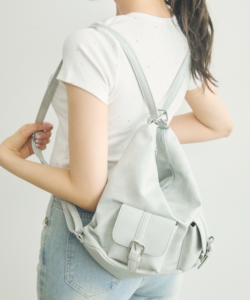 TITTY&CO.(ティティーアンドコー)の「3Wayショルダーバッグ(ショルダーバッグ・レディース・アイボリー/ブラック/ブルーグレー/ブラウン/キャメル/ピンク・FREE)」の20枚目の写真