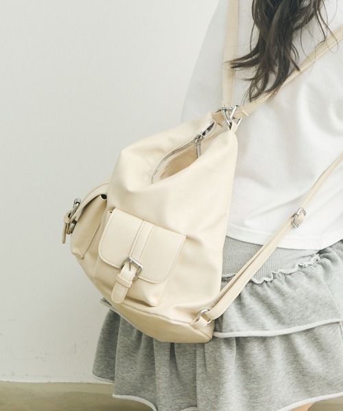 TITTY&CO.(ティティーアンドコー)の「3Wayショルダーバッグ(ショルダーバッグ・レディース・アイボリー/ブラック/ブルーグレー/ブラウン/キャメル/ピンク・FREE)」の7枚目の写真