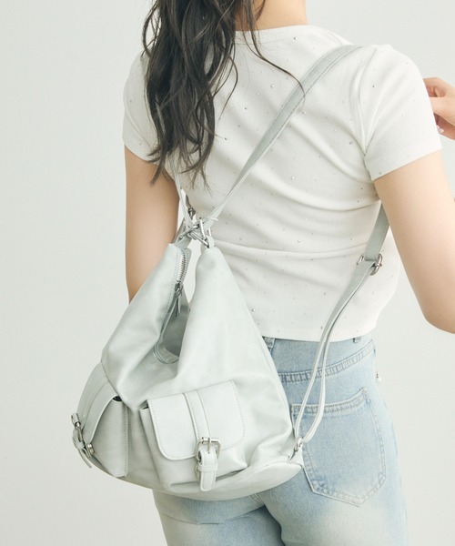 TITTY&CO.(ティティーアンドコー)の「3Wayショルダーバッグ(ショルダーバッグ・レディース・アイボリー/ブラック/ブルーグレー/ブラウン/キャメル/ピンク・FREE)」の19枚目の写真