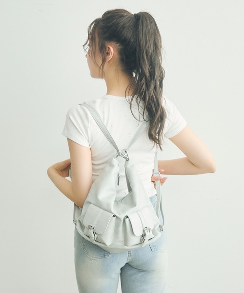 TITTY&CO.(ティティーアンドコー)の「3Wayショルダーバッグ(ショルダーバッグ・レディース・アイボリー/ブラック/ブルーグレー/ブラウン/キャメル/ピンク・FREE)」の21枚目の写真