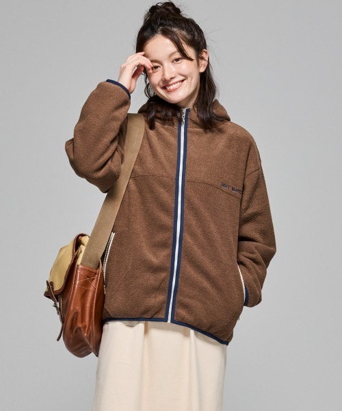KRIFF MAYER Lady's Collection（クリフメイヤーレディースコレクション）の「【軽い･暖かい･柔らかい】ブークレジップパーカー（パーカー・レディース・カラフル/ブラウン/サンドベージュ/ブラック・LARGE/MEDIUM）」の3枚目の写真