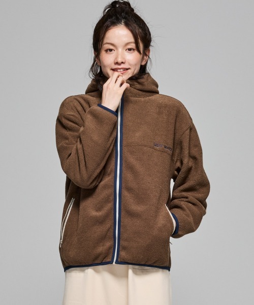 KRIFF MAYER Lady's Collection（クリフメイヤーレディースコレクション）の「【軽い･暖かい･柔らかい】ブークレジップパーカー（パーカー・レディース・カラフル/ブラウン/サンドベージュ/ブラック・LARGE/MEDIUM）」の17枚目の写真