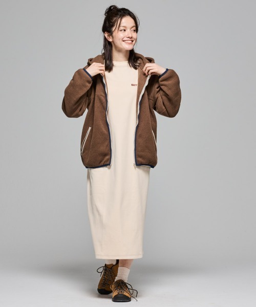 KRIFF MAYER Lady's Collection（クリフメイヤーレディースコレクション）の「【軽い･暖かい･柔らかい】ブークレジップパーカー（パーカー・レディース・カラフル/ブラウン/サンドベージュ/ブラック・LARGE/MEDIUM）」の20枚目の写真