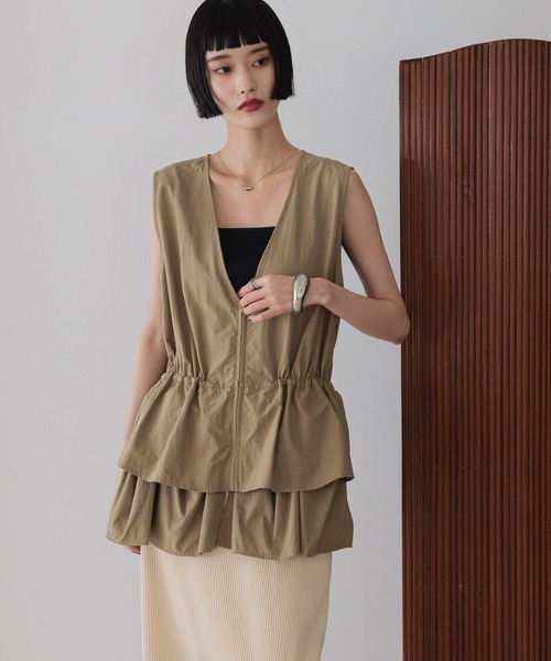 LOWRYS FARM（ローリーズファーム）の「マルチＷＡＹフリルベスト　 575251（ベスト・レディース・ブラウン/ブラック/アイボリー・FREE）」の3枚目の写真