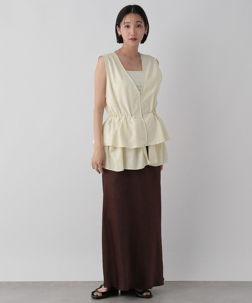 LOWRYS FARM（ローリーズファーム）の「マルチＷＡＹフリルベスト　 575251（ベスト・レディース・ブラウン/ブラック/アイボリー・FREE）」の4枚目の写真