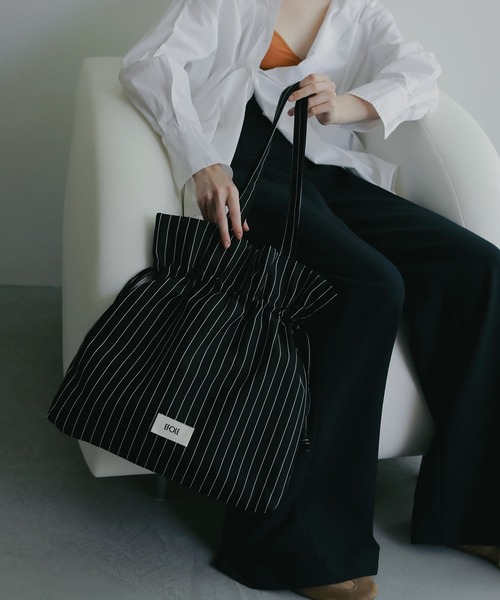 セール】【ZOZO限定】Stripe logo tote bag / ストライプロゴトート