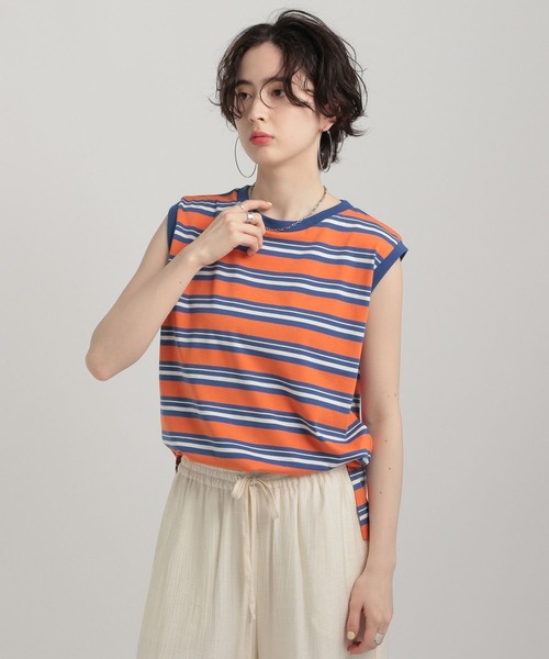 GEORGE'S（ジョージズ）の「ノースリーブプルオーバー（Tシャツ/カットソー・レディース・オレンジ系/ブルー系/ブラック/グレー/オフホワイト・MEDIUM/SMALL）」の5枚目の写真