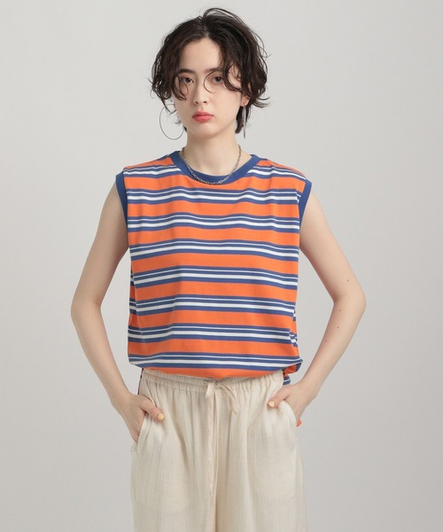 GEORGE'S（ジョージズ）の「ノースリーブプルオーバー（Tシャツ/カットソー・レディース・オレンジ系/ブルー系/ブラック/グレー/オフホワイト・MEDIUM/SMALL）」の6枚目の写真