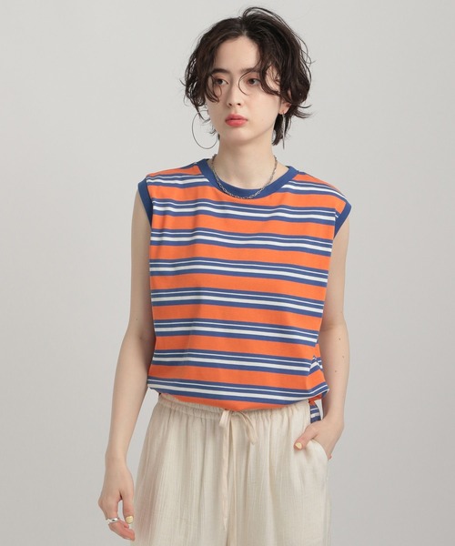 GEORGE'S（ジョージズ）の「ノースリーブプルオーバー（Tシャツ/カットソー・レディース・オレンジ系/ブルー系/ブラック/グレー/オフホワイト・MEDIUM/SMALL）」の7枚目の写真