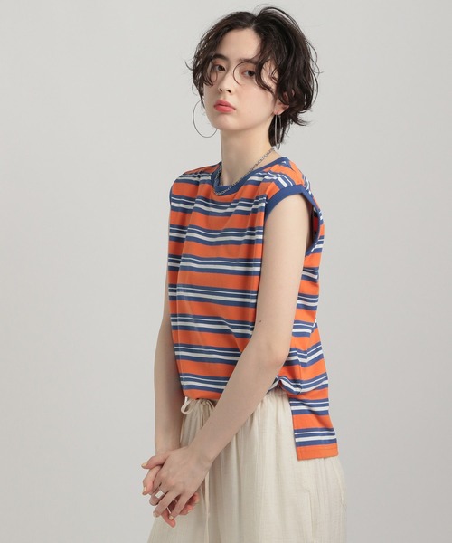 GEORGE'S（ジョージズ）の「ノースリーブプルオーバー（Tシャツ/カットソー・レディース・オレンジ系/ブルー系/ブラック/グレー/オフホワイト・MEDIUM/SMALL）」の8枚目の写真