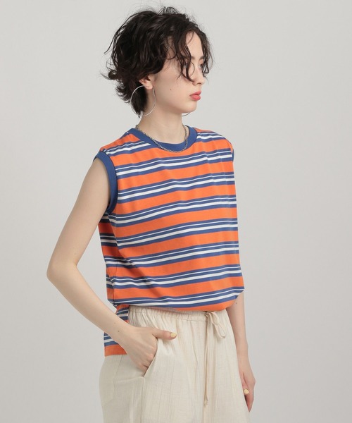 GEORGE'S（ジョージズ）の「ノースリーブプルオーバー（Tシャツ/カットソー・レディース・オレンジ系/ブルー系/ブラック/グレー/オフホワイト・MEDIUM/SMALL）」の10枚目の写真