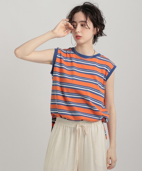 GEORGE'S（ジョージズ）の「ノースリーブプルオーバー（Tシャツ/カットソー・レディース・オレンジ系/ブルー系/ブラック/グレー/オフホワイト・MEDIUM/SMALL）」の11枚目の写真