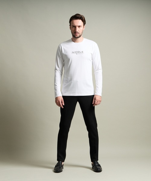 HIDEAWAYS NICOLE（ハイダウェイニコル）の「シルケットクルーネック長袖Ｔシャツ（Tシャツ/カットソー・メンズ・ブラック/オフホワイト/ブルー・MEDIUM/LARGE/X-LARGE）」の11枚目の写真