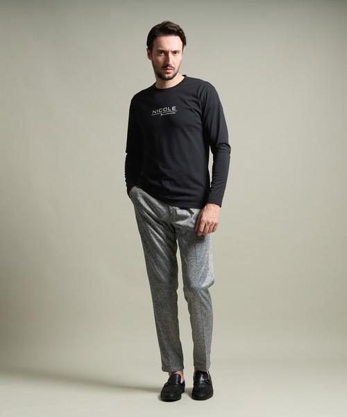 HIDEAWAYS NICOLE（ハイダウェイニコル）の「シルケットクルーネック長袖Ｔシャツ（Tシャツ/カットソー・メンズ・ブラック/オフホワイト/ブルー・MEDIUM/LARGE/X-LARGE）」の6枚目の写真