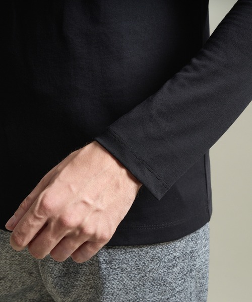 HIDEAWAYS NICOLE（ハイダウェイニコル）の「シルケットクルーネック長袖Ｔシャツ（Tシャツ/カットソー・メンズ・ブラック/オフホワイト/ブルー・MEDIUM/LARGE/X-LARGE）」の7枚目の写真