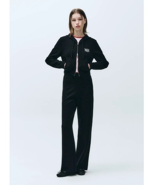 MARITHE + FRANCOIS GIRBAUD(マリテフランソワジルボー)の「W CLASSIC LOGO CROP KNIT HOODIE ZIPUP(パーカー・レディース・ヘザーグレー/ブラック・SMALL/MEDIUM)」の10枚目の写真