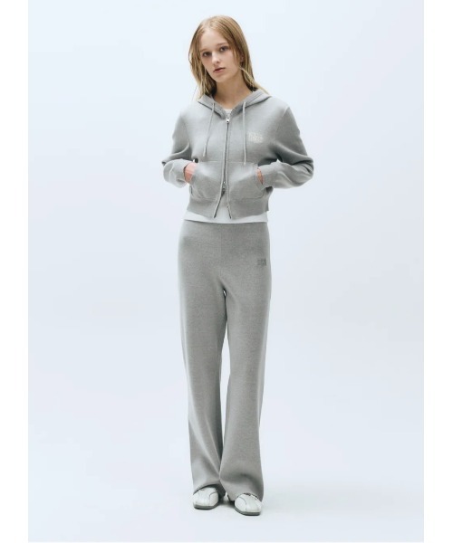 MARITHE + FRANCOIS GIRBAUD(マリテフランソワジルボー)の「W CLASSIC LOGO CROP KNIT HOODIE ZIPUP(パーカー・レディース・ヘザーグレー/ブラック・SMALL/MEDIUM)」の5枚目の写真