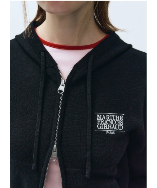 MARITHE + FRANCOIS GIRBAUD(マリテフランソワジルボー)の「W CLASSIC LOGO CROP KNIT HOODIE ZIPUP(パーカー・レディース・ヘザーグレー/ブラック・SMALL/MEDIUM)」の11枚目の写真