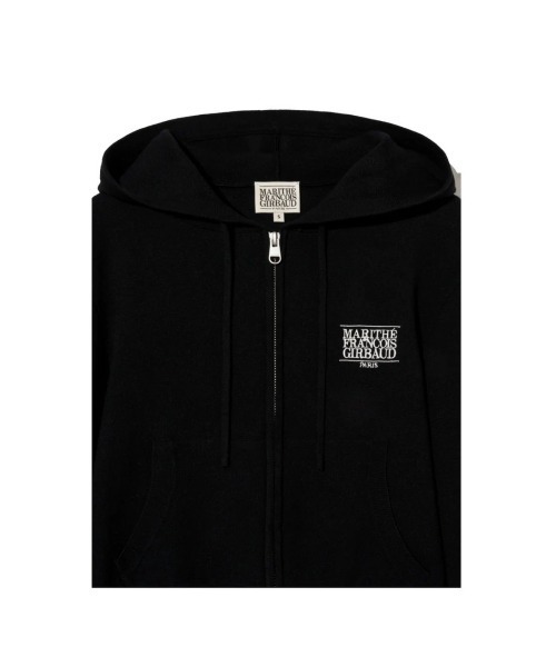 W CLASSIC LOGO CROP KNIT HOODIE ZIPUP（パーカー）｜MARITHE +