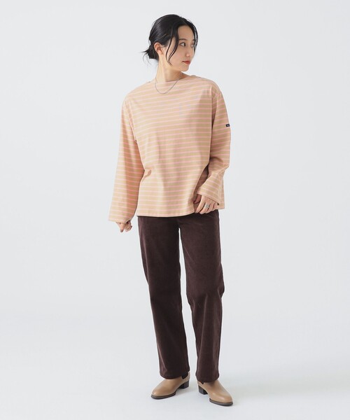 HELLY HANSEN（ヘリーハンセン）の「HELLY HANSEN / ロングスリーブ ナーバル ボーダー Tシャツ HMW32550（Tシャツ/カットソー・レディース・ピンク/オフホワイト・SMALL）」の3枚目の写真