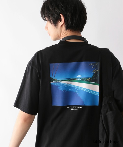 GLOBAL WORK（グローバルワーク）の「永井博コラボ/Tシャツ/半袖/575237（Tシャツ/カットソー・メンズ・チャコールグレー/ホワイト系その他2/ホワイト系その他/ダークブラウン/ホワイト系その他3/ブラック/杢グレー/ホワイト系その他4・SMALL/X-LARGE/LARGE/MEDIUM）」の6枚目の写真