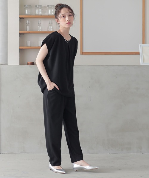 n'OrLABEL（ノアールレーベル）の「【機能素材】『フレンチスリーブカットソー』（Tシャツ/カットソー・レディース・オフホワイト/ブラック/チャコール・2/1）」の21枚目の写真